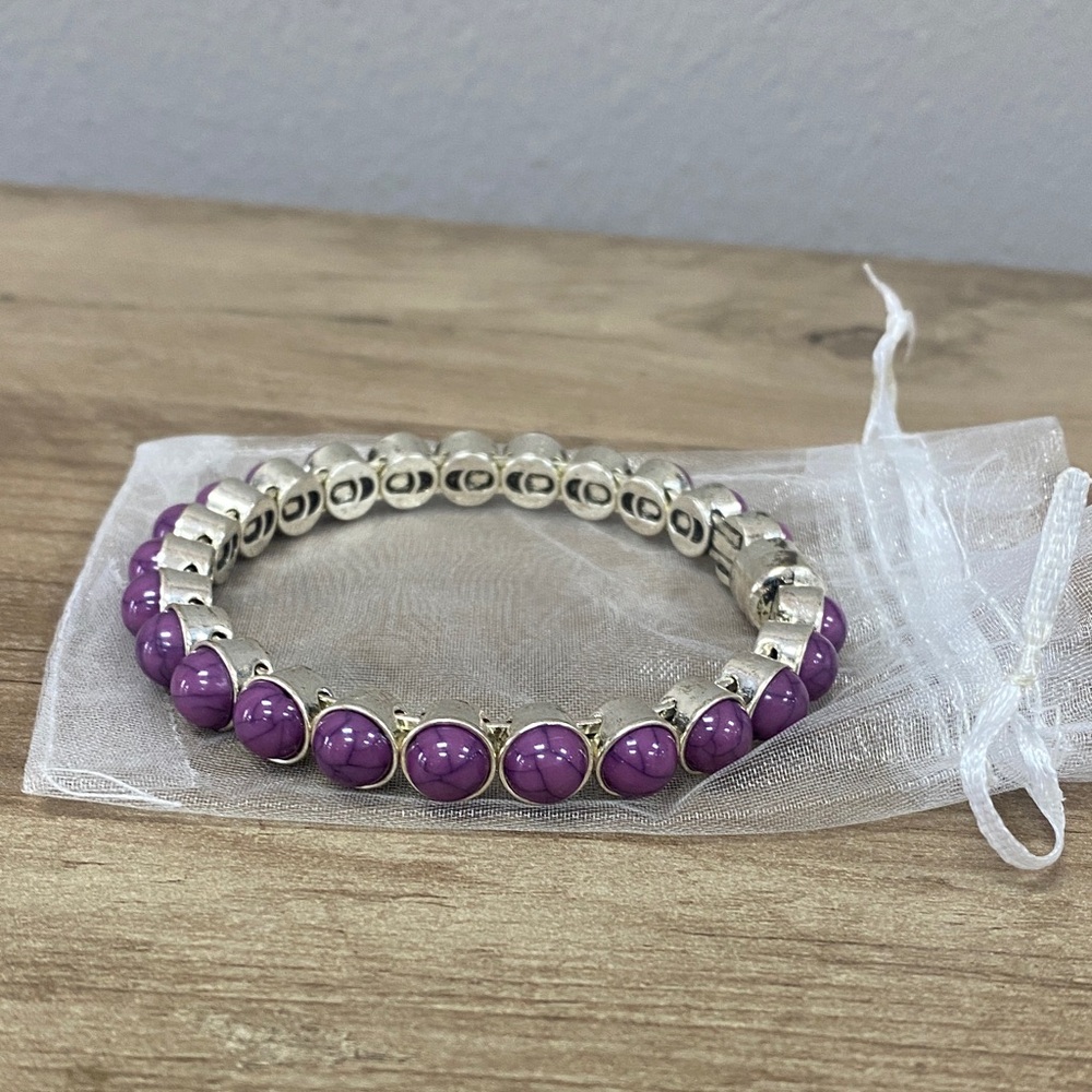 Plunder Purple and Silver Beaded Bracelet